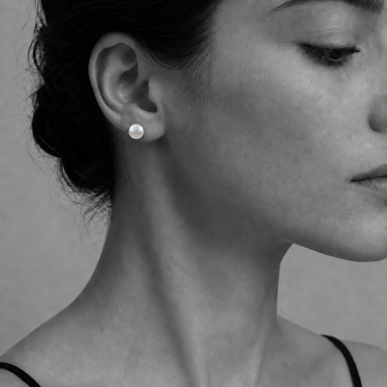 Pendientes Perla Coin Blanca
