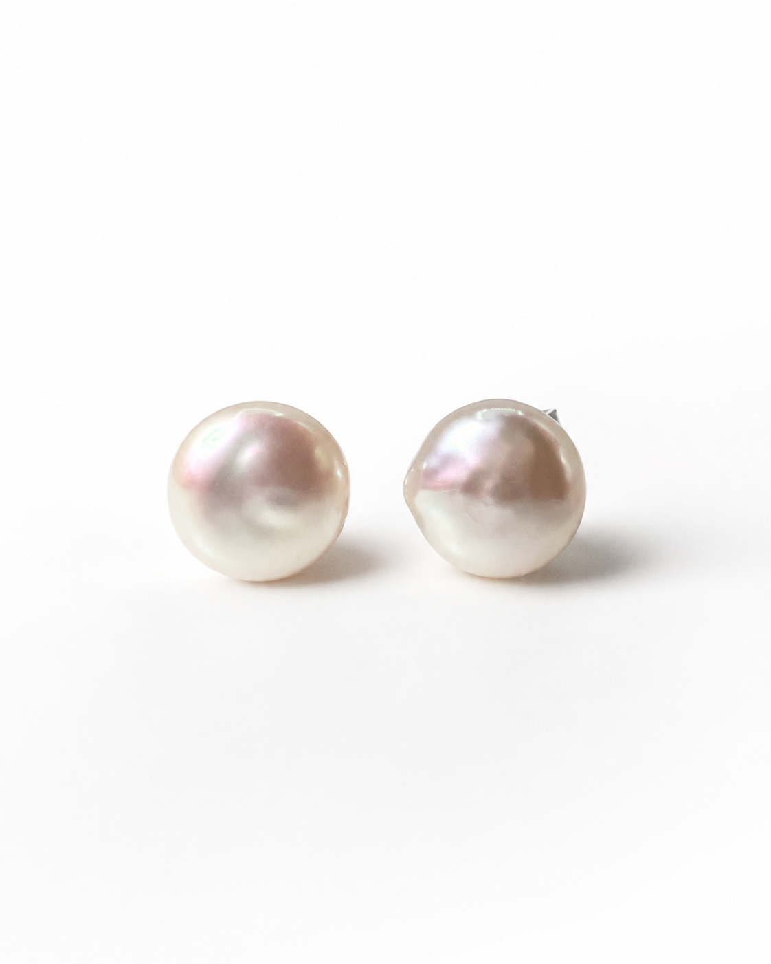Pendientes Perla Coin Blanca